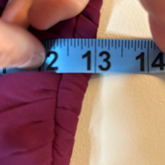 David’s Bridal chiffon bridesmaid dress 3D floral one shoulder wine color - 4 - Picture 8 of 10